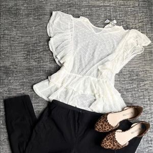 Cream Color Peplum Top